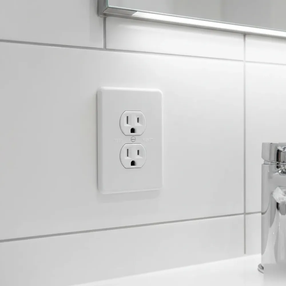 New GFCI outlet installed in Oahu bathroom after professional repair service