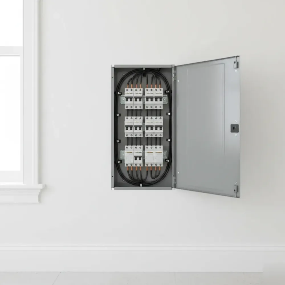 Completed new electrical panel installation result inside an Oahu residential property